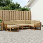 vidaXL Ensemble de canapés d'extérieur 6 pc Naturel et Beige
