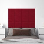 vidaXL Panneaux muraux 12 Pièces Rouge bordeaux 30x30 cm Velours 1 08 m²