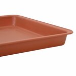 vidaXL Plateau carré à fleurs 6 pc Rouge brique 25 5 x 25 5 x 2 5 cm