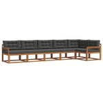 vidaXL Ensemble de canapés d'extérieur 6 pc Naturel et Anthracite