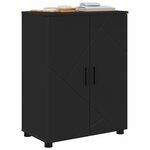 vidaXL Cabinet de salle de bain avec stockage Noir 60 x 35 x 80 cm