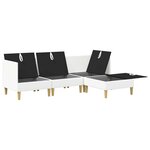 vidaXL Canapé modulaire avec rangement 4 Pièces Blanc Tissu