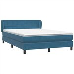 vidaXL Sommier à lattes de lit et matelas bleu foncé 160x210cm velours
