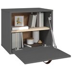 vidaXL Armoire murale Gris 40x30x35 cm Bois de pin massif