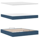 VidaXL Cadre de lit ottoman avec matelas bleu 200x200cm tissu