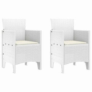 vidaXL Chaise de jardin 2 pc Blanc Polypropylène