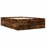 vidaXL Cadre de lit chêne fumé 140x190 cm bois d'ingénierie