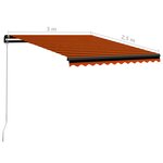 vidaXL Auvent manuel rétractable avec LED 300x250 cm Orange et marron