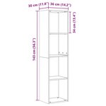 vidaXL Bibliothèque/Meuble TV vieux bois 36x30x143cm bois d'ingénierie