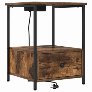 vidaXL Cabinet de chevet Chêne fumé 42 x 41 x 56 cm Bois d'ingénierie