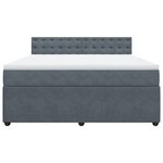 vidaXL Sommier à lattes de lit et matelas Gris foncé 180x200cm Velours