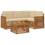 vidaXL Ensemble de canapés d'extérieur 5 pc Naturel et Beige Polyester