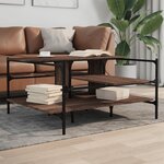 vidaXL Table basse chêne marron 100x100x48 5 cm bois d'ingénierie