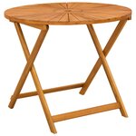 vidaXL Table de jardin pliante Naturel Ø90 x 75 cm