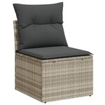 vidaXL Ensemble de Canapés de Jardin de 9 pièces avec Coussins Gris Clair Rattan Synthétique