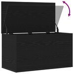 Coffre de rangement vidaXL Noir Chêne 84x42x46 cm en bois d'ingénierie