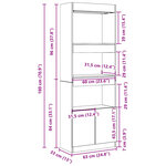 vidaXL Buffet haut 63x33x180 cm chêne fumé bois d'ingénierie