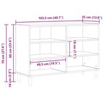 Buffet vidaXL Chêne noir Chêne massif 103.5 x 35 x 70 cm Buffet