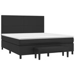 vidaXL Sommier à lattes de lit avec matelas Noir 180x200 cm Similicuir