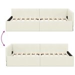 vidaXL Cadre de lit d'angle Crème 90 cm x 190 cm tissu