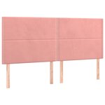 vidaXL Tête de lit à LED Rose 200x5x118/128 cm Velours