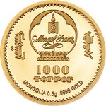 Pièce de monnaie en Or 1000 Togrog g 0.5 Millésime 2026 HORSE