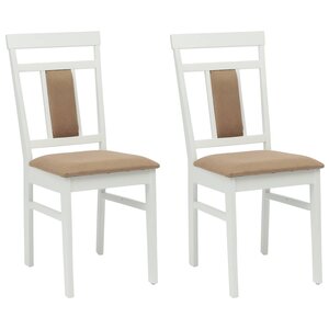 vidaXL Chaise de salle à manger 2 Pièces Blanc et marron