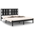 vidaXL Cadre de lit sans matelas noir 150x200 cm bois massif