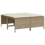 vidaXL Salon de jardin avec coussins 5 Pièces beige résine tressée