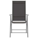 vidaXL Ensemble à manger de jardin 7 Pièces aluminium argenté et noir