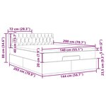 vidaXL Lit ottoman avec matelas et LED crème 140x200 cm tissu