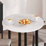 vidaXL Plateau de table Blanc brillant 70 x 70 x 1.5 cm
