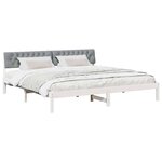 vidaXL Cadre de lit avec tête de lit Blanc et gris clair 200 x 200 cm