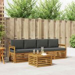 vidaXL Ensemble de canapés d'extérieur 5 pc Naturel et Anthracite