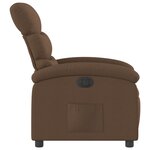 vidaXL Fauteuil inclinable électrique Marron Tissu
