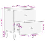 vidaXL Tables de chevet 2 Pièces 40x33x46 cm Bois de manguier solide