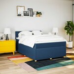 vidaXL Sommier à lattes de lit avec matelas Bleu 160x200 cm Tissu