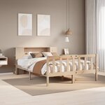 vidaXL Lit bibliothèque sans matelas 135x190 cm bois de pin massif