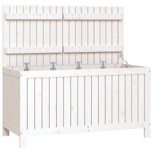 vidaXL Boîte de rangement de jardin Blanc 121x55x64 cm Bois de pin