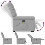 vidaXL Fauteuil de massage inclinable gris nuage tissu