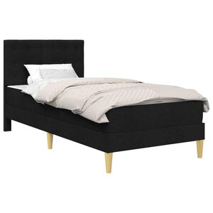 vidaXL Cadre de lit avec matelas Noir 90 x 200 cm Tissu