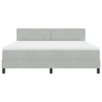 Lit à ressort vidaXL avec matelas et lumière LED gris clair 180x200 cm en velours