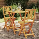 vidaXL Ensemble bistrot 3 Pièces Marron Bois d'acacia massif