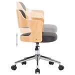 vidaXL Chaises pivotantes à manger lot de 2 bois courbé et similicuir