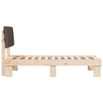 vidaXL Cadre de lit avec tête de lit rembourrée Taupe 90 x 190 cm