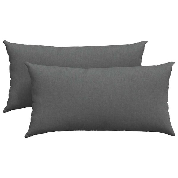 vidaXL Coussins de canapé 2 Pièces Gris foncé 80 x 40 cm tissu