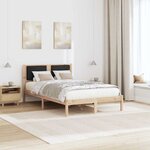 vidaXL Cadre de lit avec tête de lit rembourrée Noir 120 x 200 cm