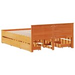 vidaXL Cadre de lit sans matelas avec tête de lit brun cire 160x200 cm