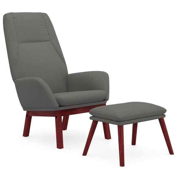 vidaXL Chaise de relaxation avec repose-pied Gris clair Tissu