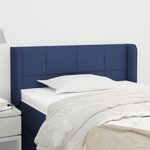 vidaXL Tête de lit avec oreilles Bleu 103x16x78/88 cm Tissu